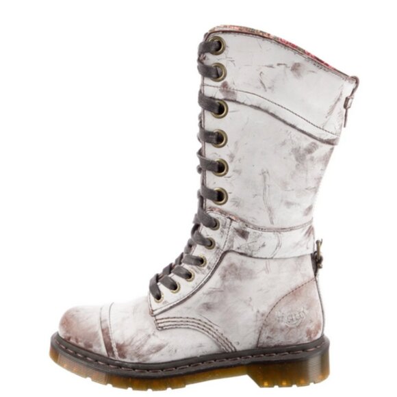 🌼 Dr. Martens Triumph 1914 Brown Boots NWT Floral Lining Fold-Down Combat Style - Picture 3 of 11